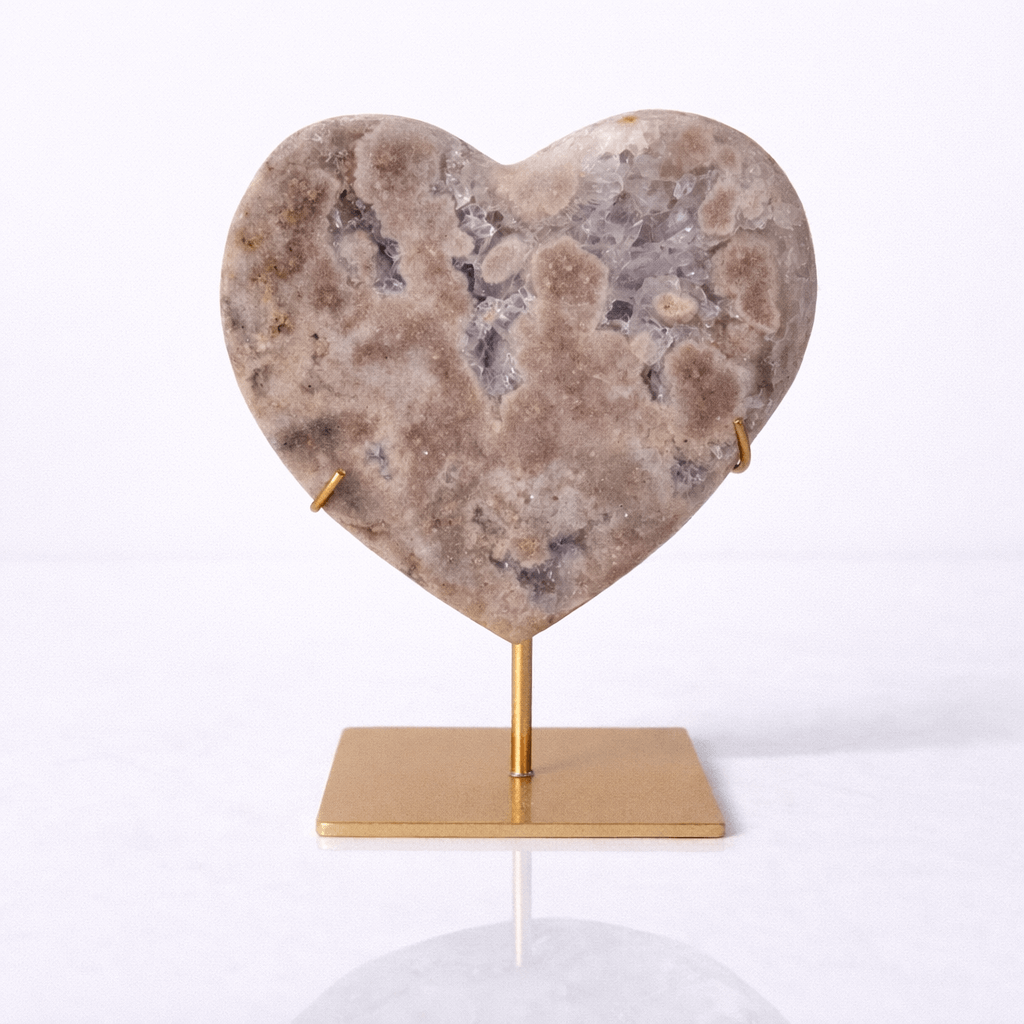 Geoda Inima din Agat cu Ametist Roz - obiect decorativ cu simbolistica blanda 0.6 kg