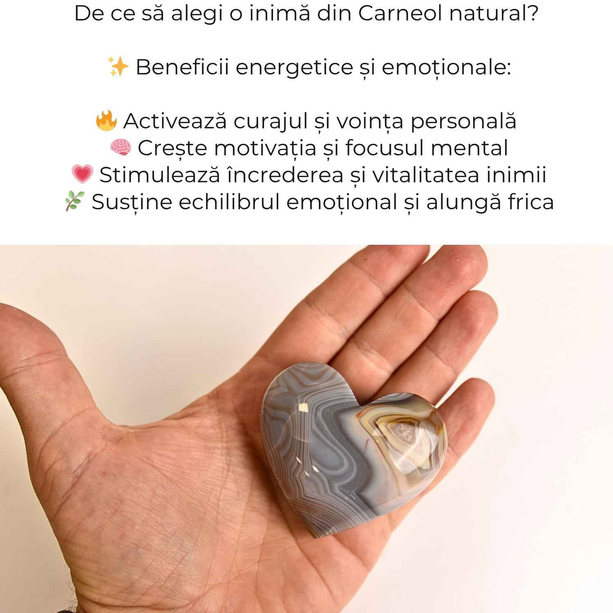 Inima din carneol - curaj in fiecare celula