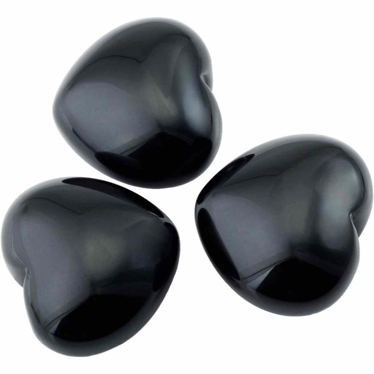 Inimioara cristal Obsidian Negru 4 cm si saculet satin inclus - pentru protectie, stabilitate si armonie