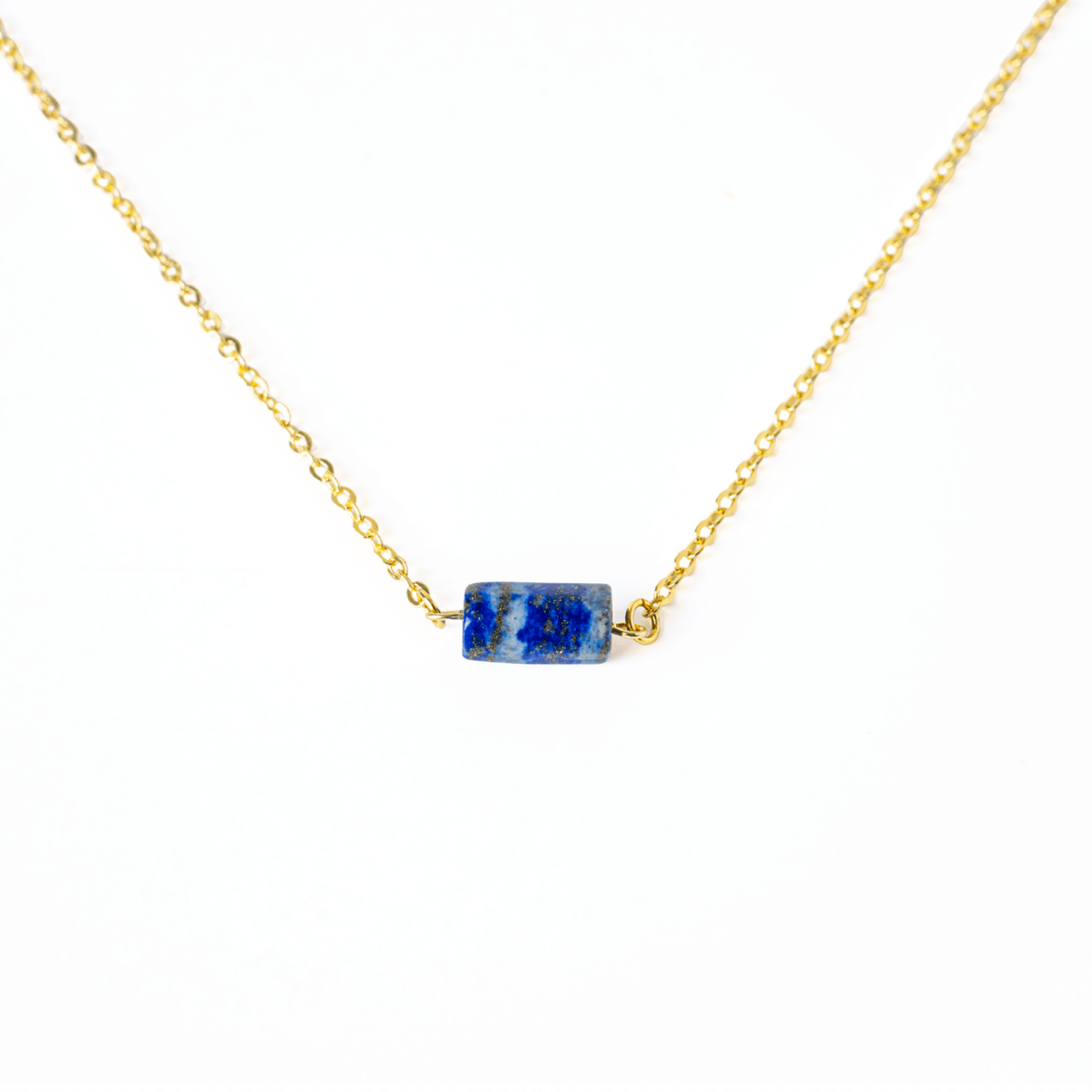 Intelepciune si Claritate - Colier cu Pandantiv Hexagonal din Lapis Lazuli Natural pe Lant de Cupru