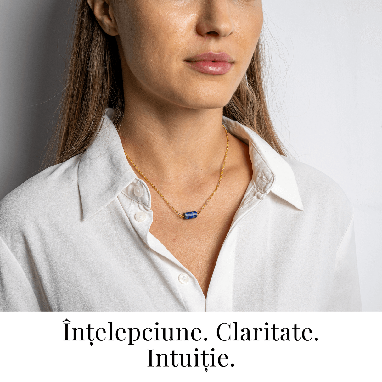 Intelepciune si Claritate - Colier cu Pandantiv Hexagonal din Lapis Lazuli Natural pe Lant de Cupru