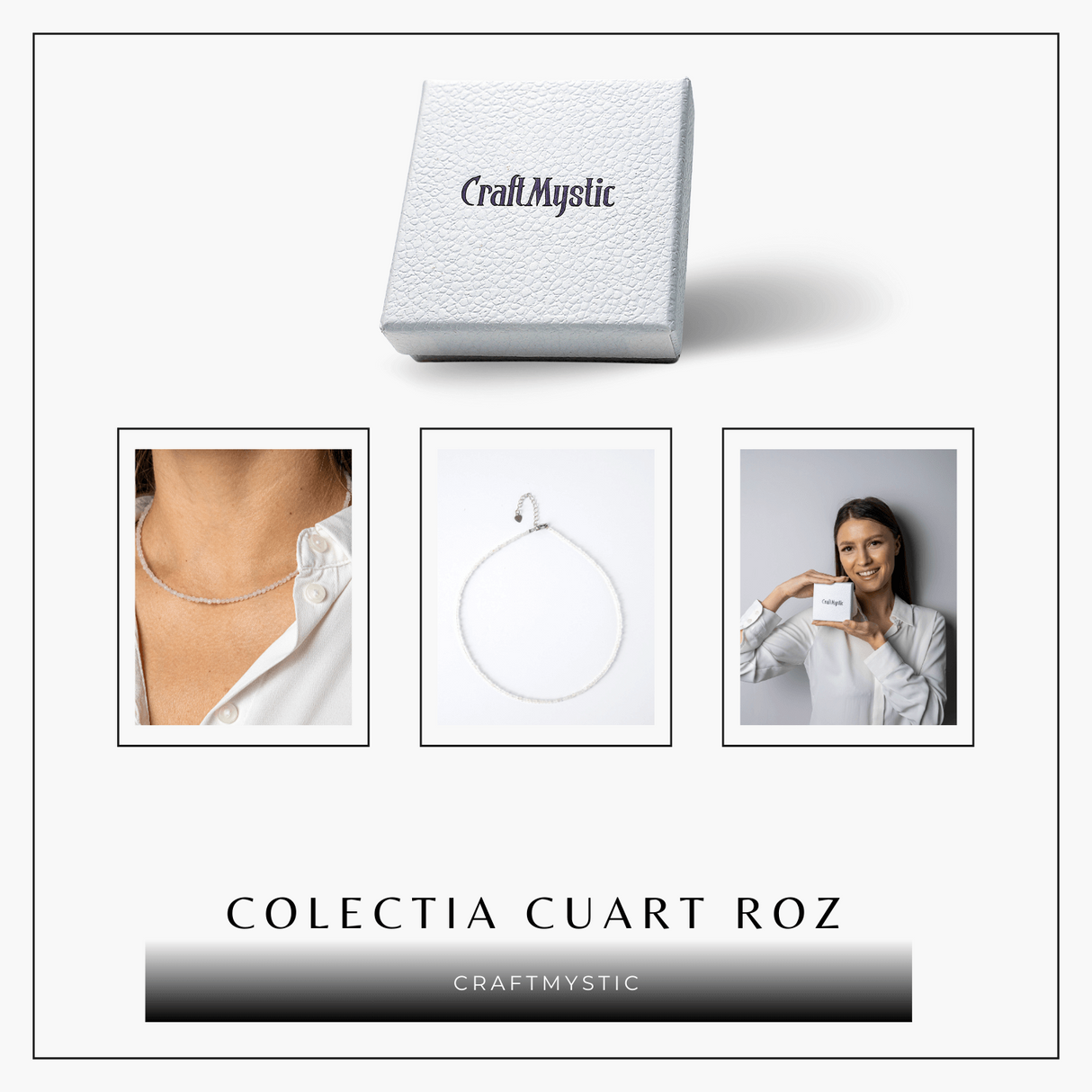 Iubire si Delicatete - Choker din Otel Inoxidabil cu Cuart Roz fatetat