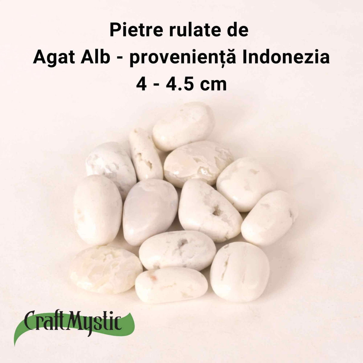 Piatra rulata de Agat Alb Indonezia- o prezenta simpla care aduce claritate si liniste in gesturile de zi cu zi