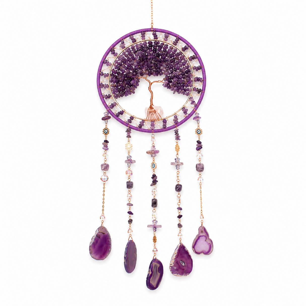 Dreamcatcher Arborele Vietii cu Ametist – Protectie Spirituala si Claritate Mentala