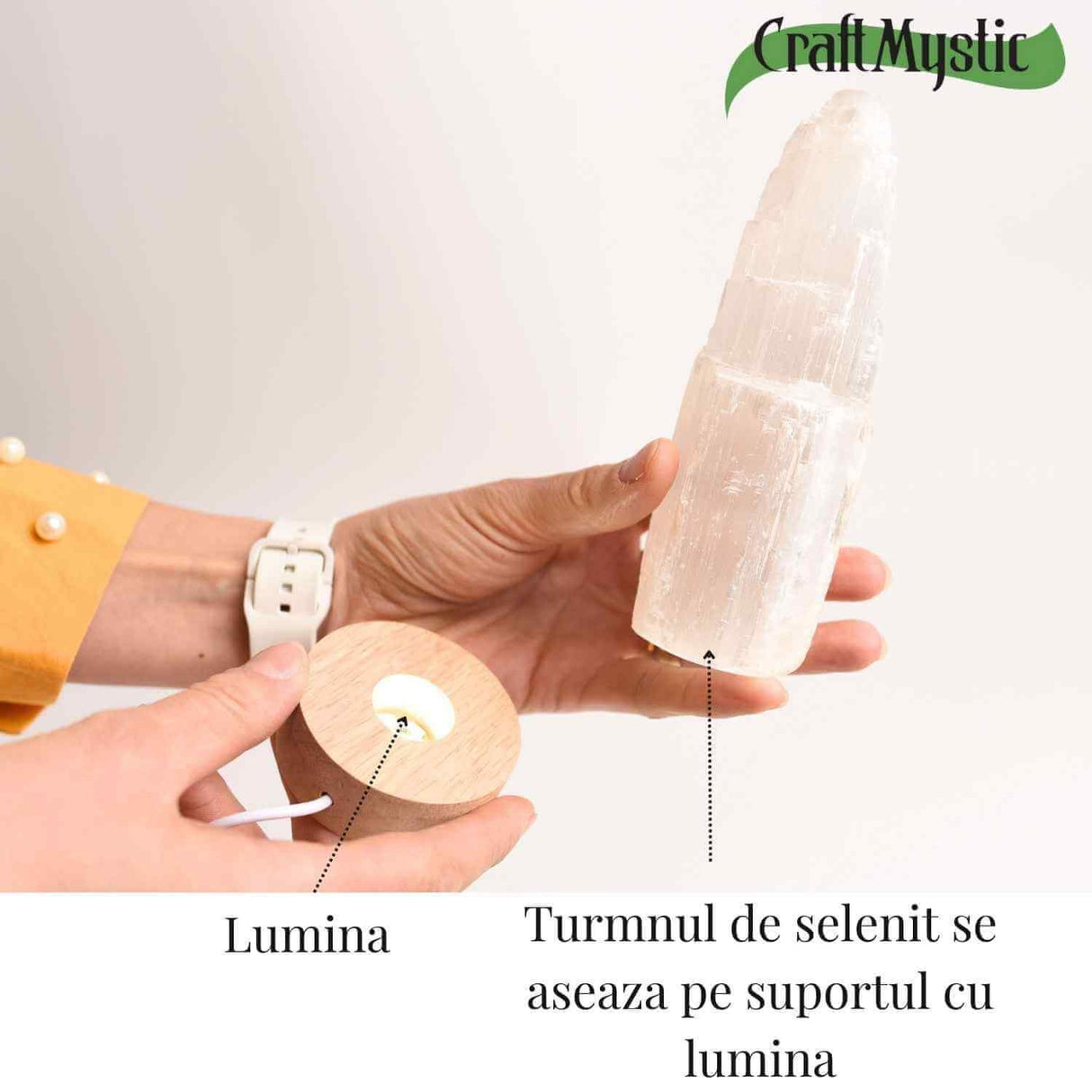 Lampa de noapte din Selenit natural – Purificare si Liniste