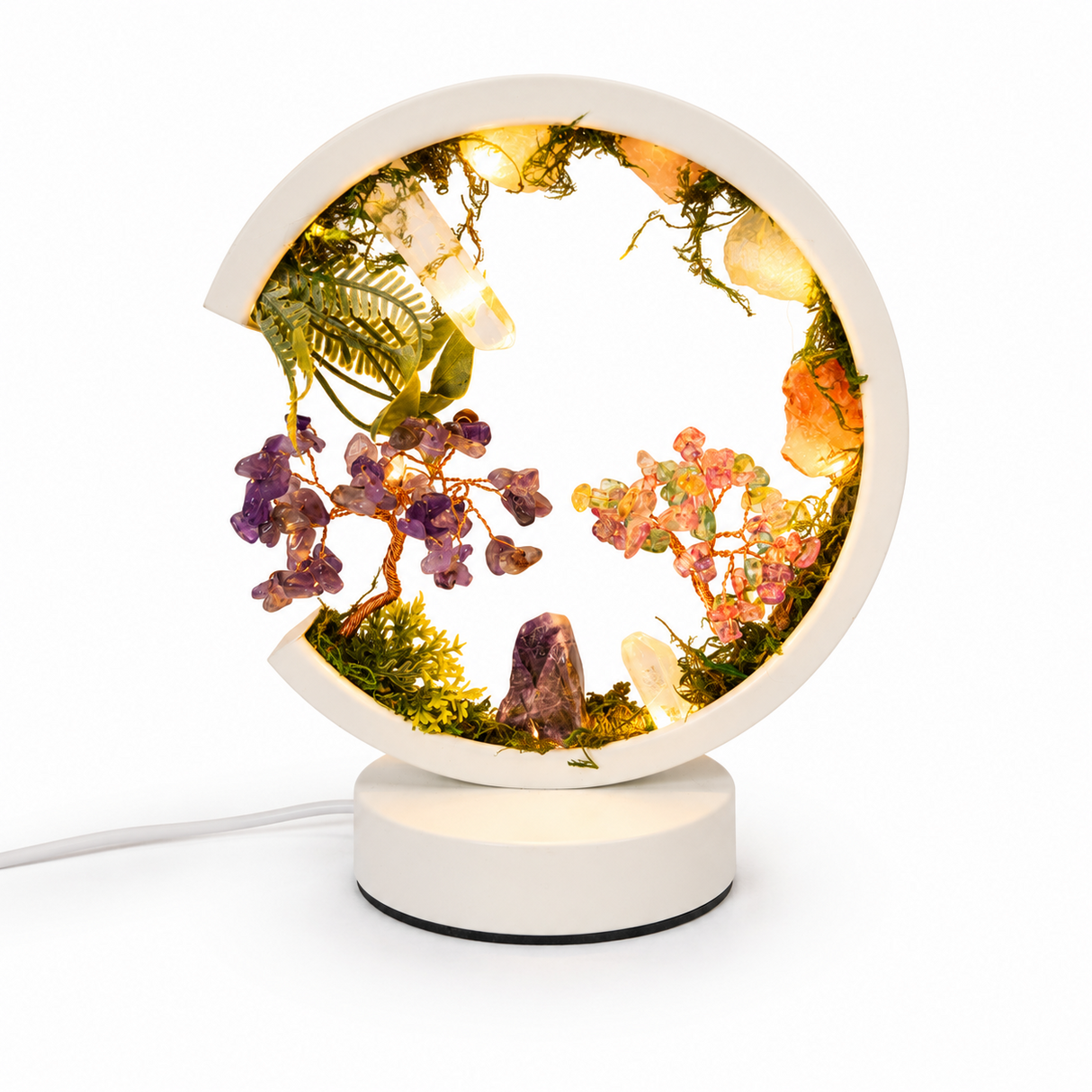 Lampa Rotunda cu Pietre Naturale – Armonie, Echilibru si Energie Pozitiva