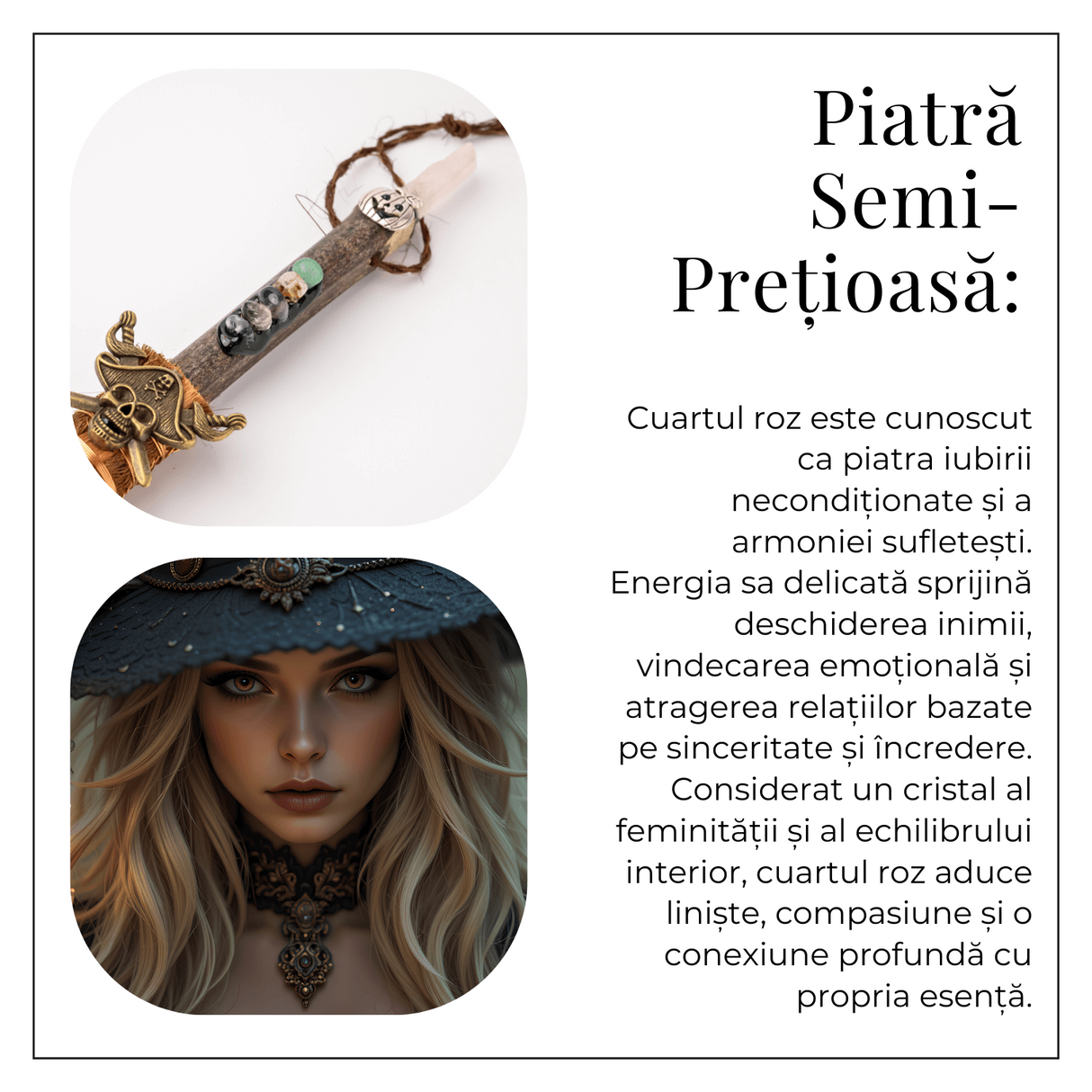Maturica Energetica cu Cuart Roz si Pietre Chakre - Vindecare Emotionala, Protectie si Armonie