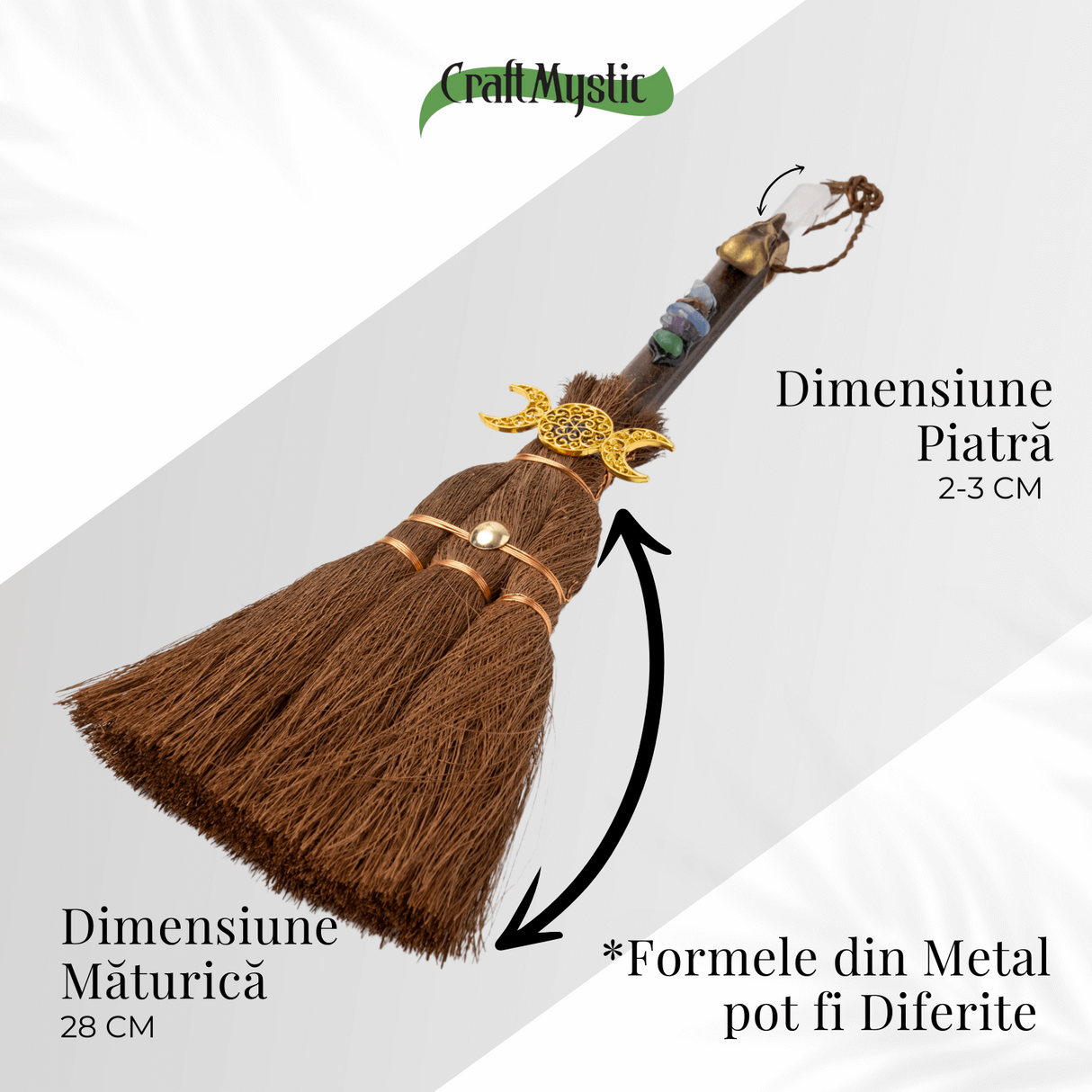 Maturica Energetica cu Cuart Transparent si Pietre Chakre - Claritate, Lumina si Protectie Sacra