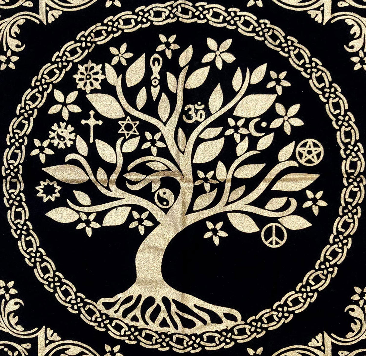 Panza Sacra pentru altar magic - Design Tree of Life Arborele Vietii - Vrajitorie Tarot Wiccani Spiritualitate