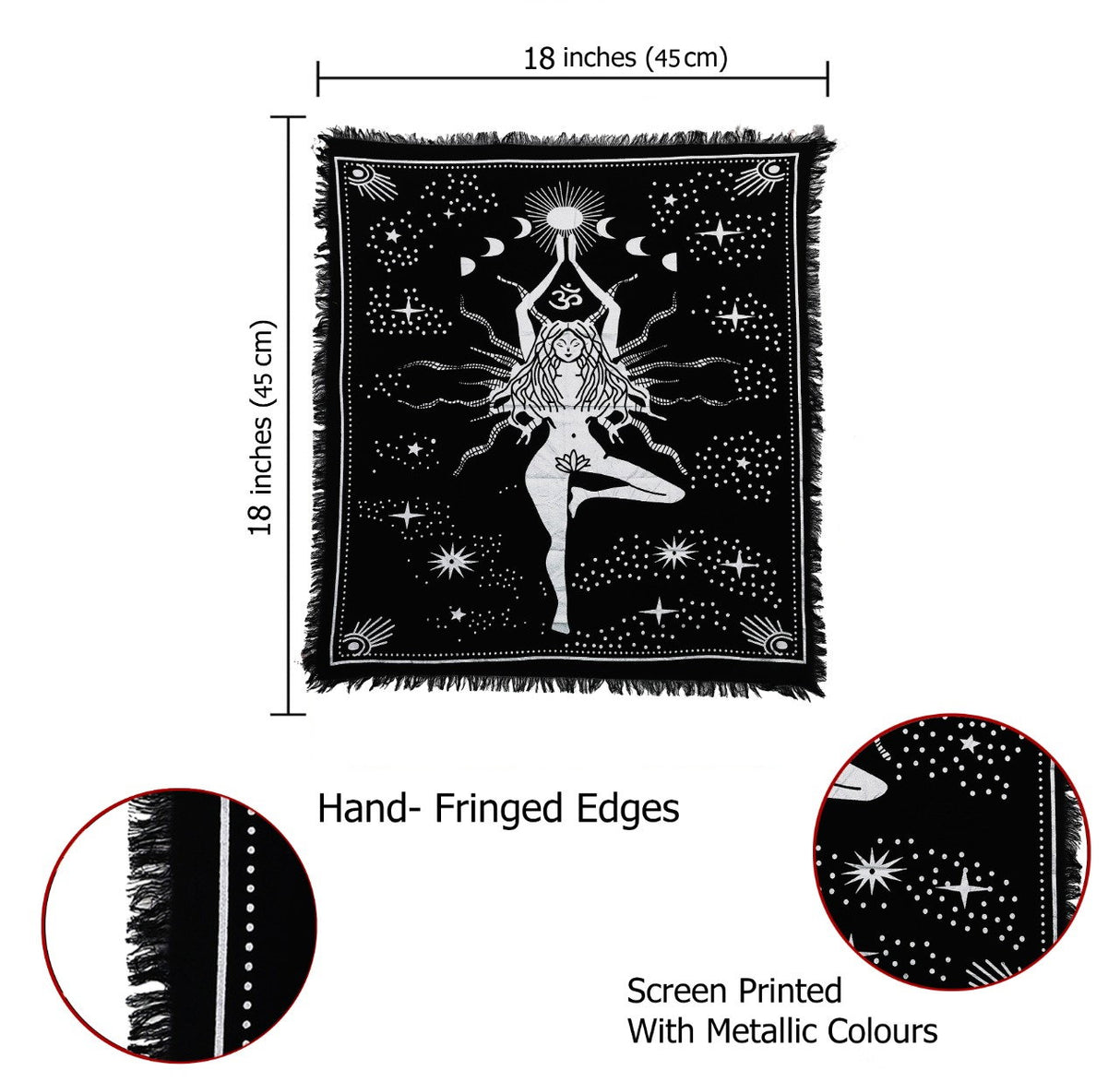 Panza Sacra pentru altar magic - Design Triple Goddess Natraj - Vrajitorie Tarot Wiccani Spiritualitate - Copie - Copie