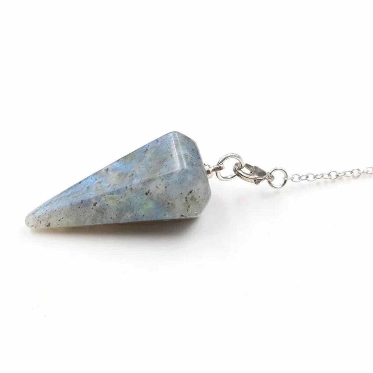 Pendul din Labradorit Natural cu Punct Hexagonal Instrument Precis pentru Reiki si Chakra