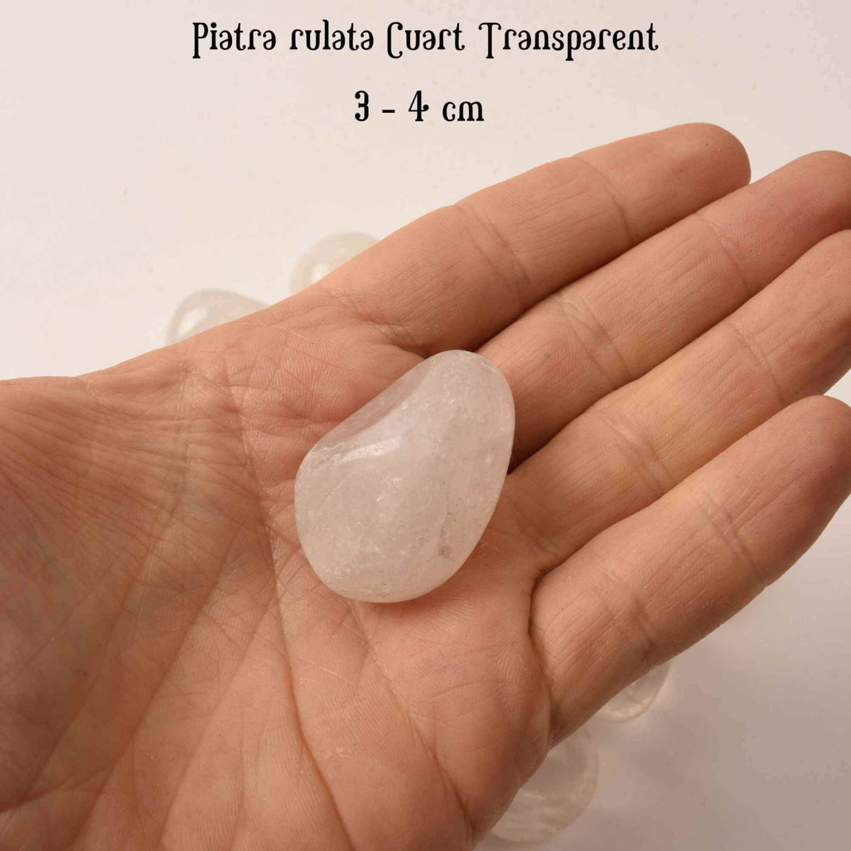 Piatra rulata din Cuart Transparent Natural - Claritate si Energie, 2-3 cm