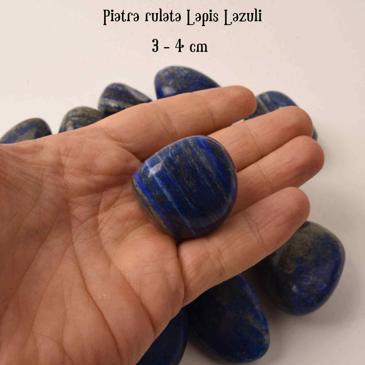 Piatra rulata din Lapis Lazuli Natural - Stimuleaza Creativitatea, 3-4 cm