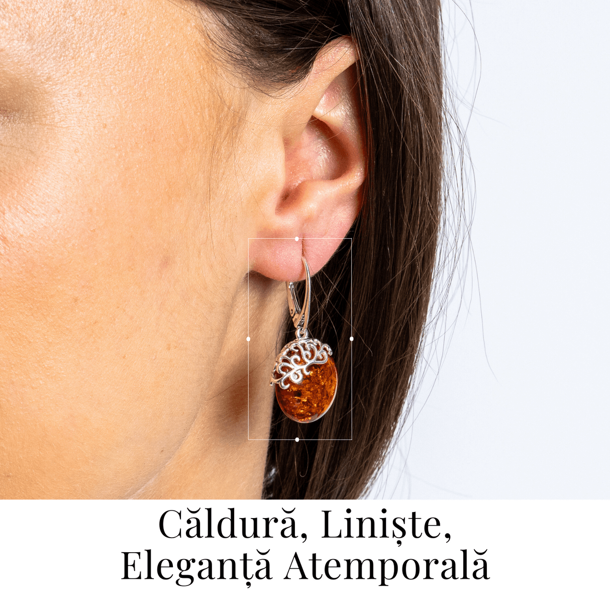 Piatra caldurii si linistii - Cercei handmade cu filigran si chihlimbar in montura argint 925