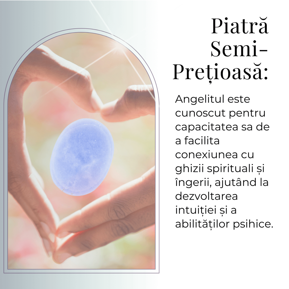Piatra de Deget Terapeutica Angelit 4 cm - Liniste si Conectare Spirituala