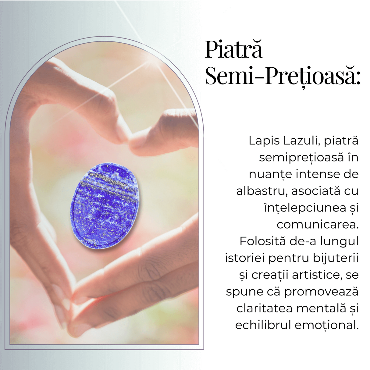Piatra de Deget Terapeutica Lapis Lazuli 4 cm - Claritate si Liniste
