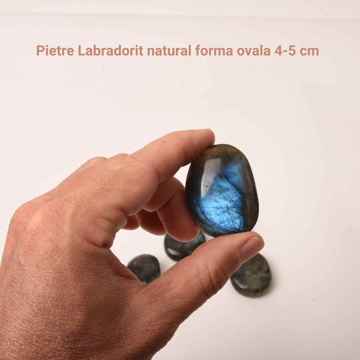 Piatra 4-5 cm de Masaj si Meditatie Labradorit pentru Palma Marime de Buzunar, Pentru Echilibrarea Naturala a Chakrelor, Vindecare Reiki si Grila Cristalina