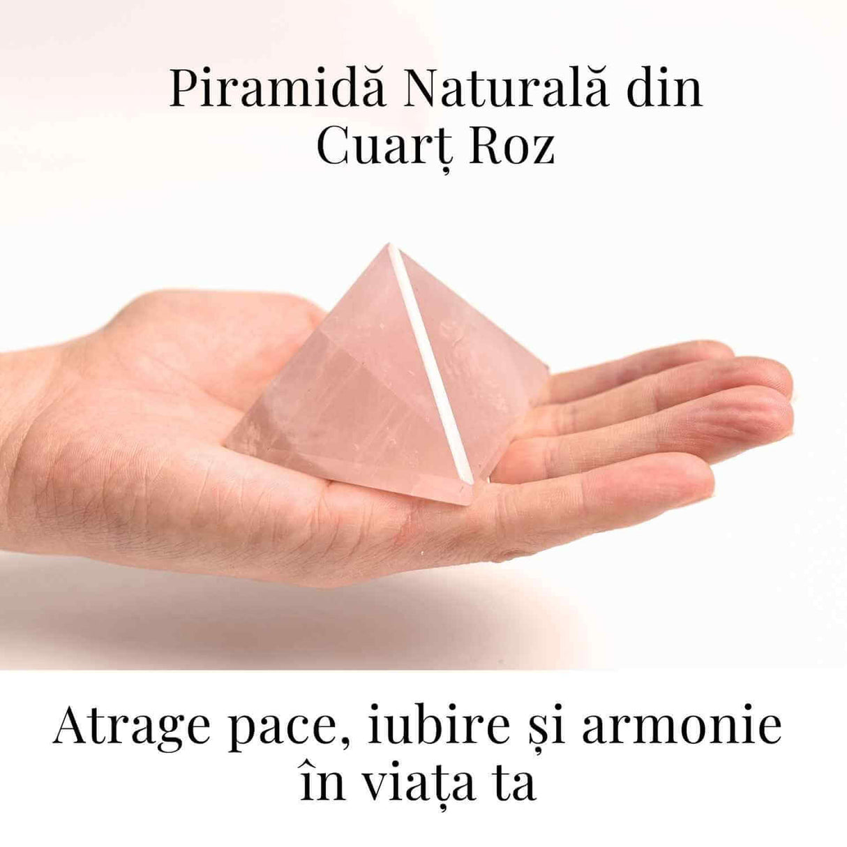 Piramida Cuart Roz Brut Lucrata Manual 5.5x5.5x3 cm - Armonie si Vindecare