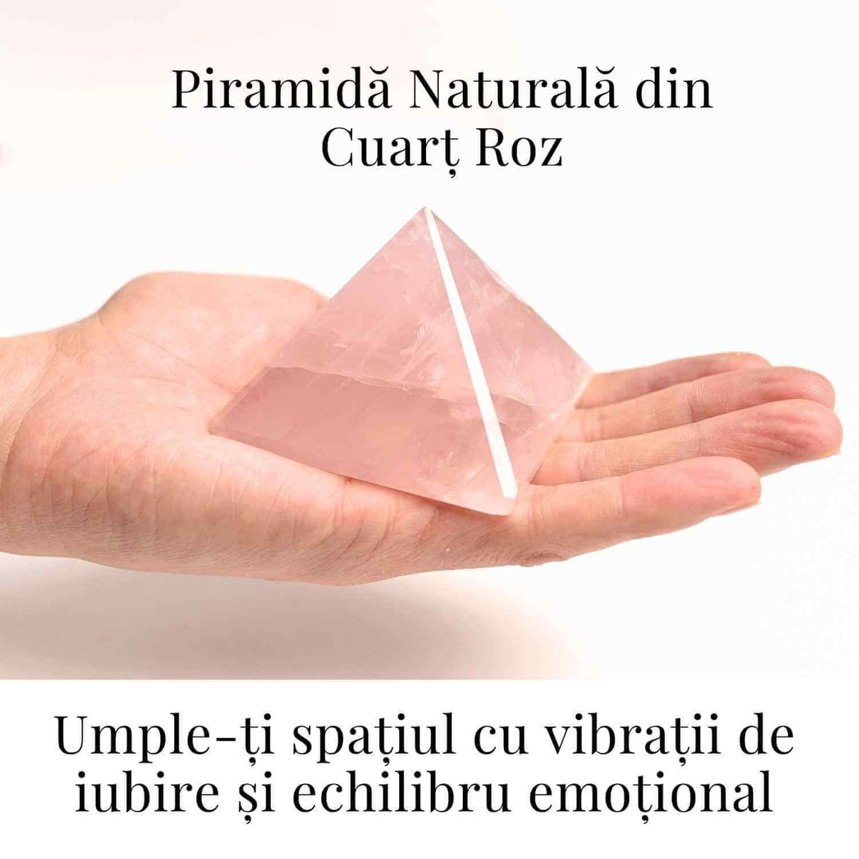 Piramida Cuart Roz Brut Lucrata Manual 5.5x5.5x3 cm - Armonie si Vindecare