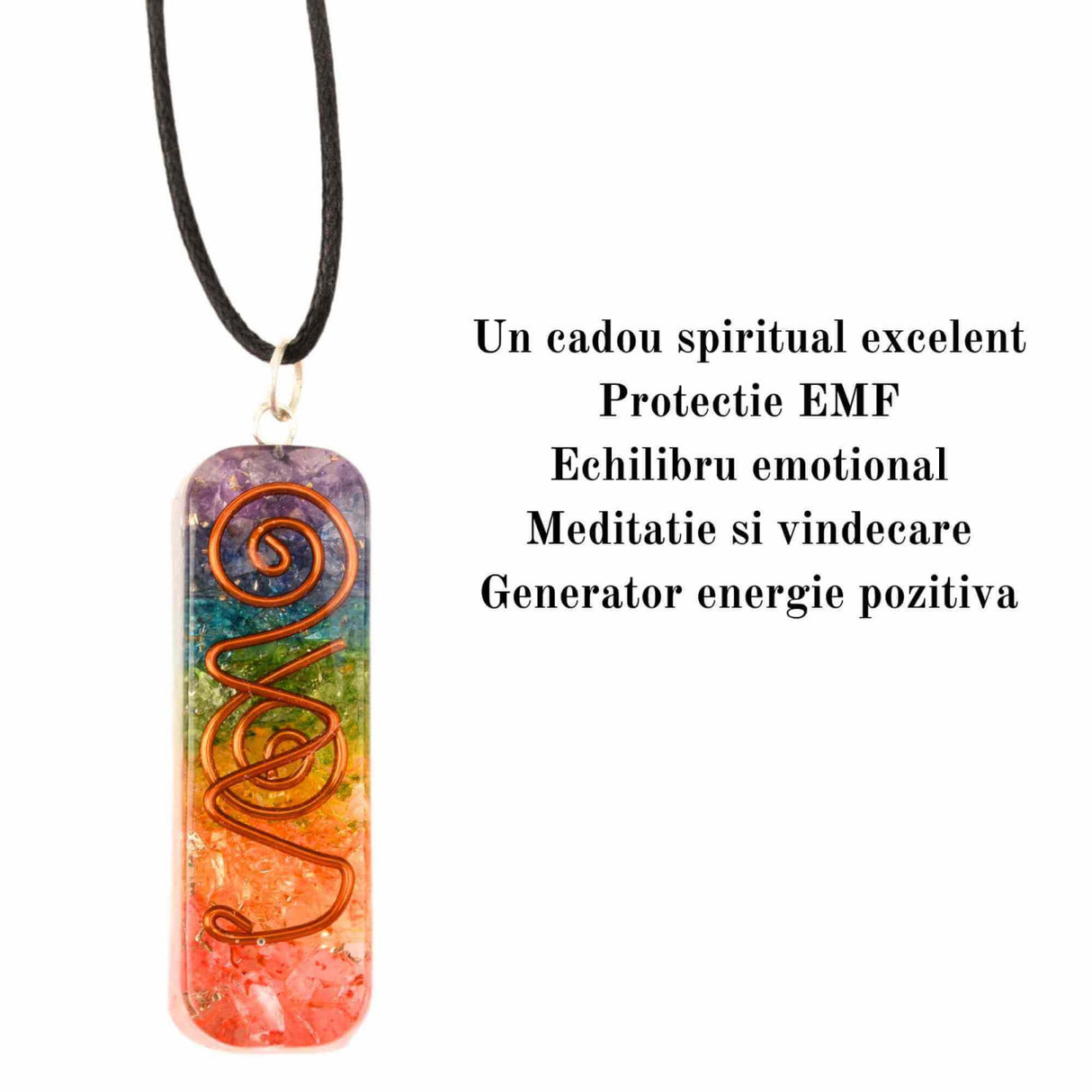 Set Piramida Orgonica 6.5 cm si Colier 7 Chakre - Piramida Orgonica pentru Vindecare Energetica - Protectie EMF