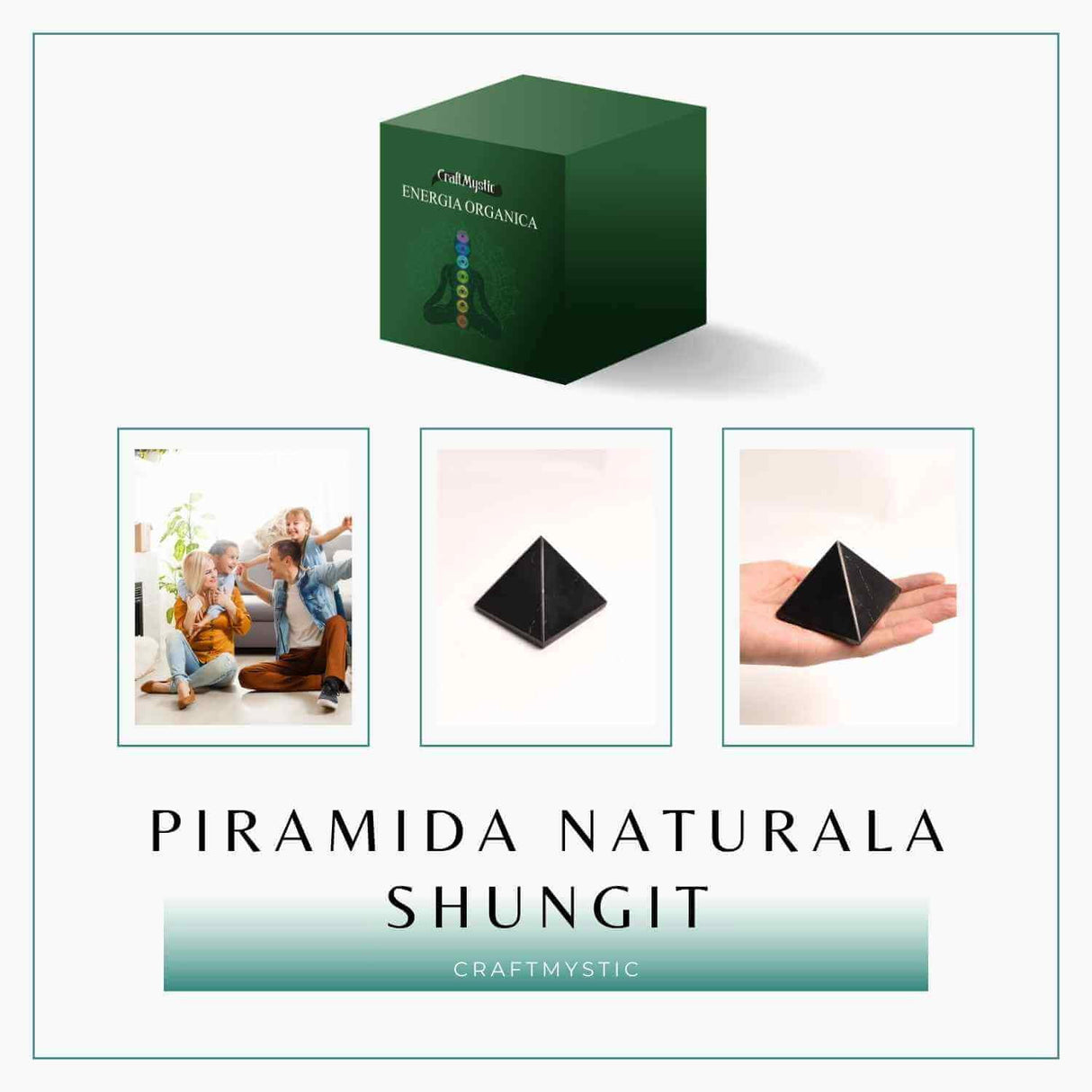 Piramida Sculptata Manual 6x6x5 cm din Shungit Natural