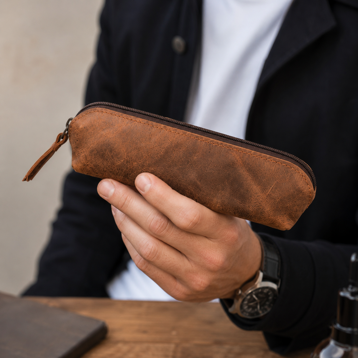 Penar din Piele Naturala Dreptunghiular – Organizare Eleganta si Durabilitate Zilnica