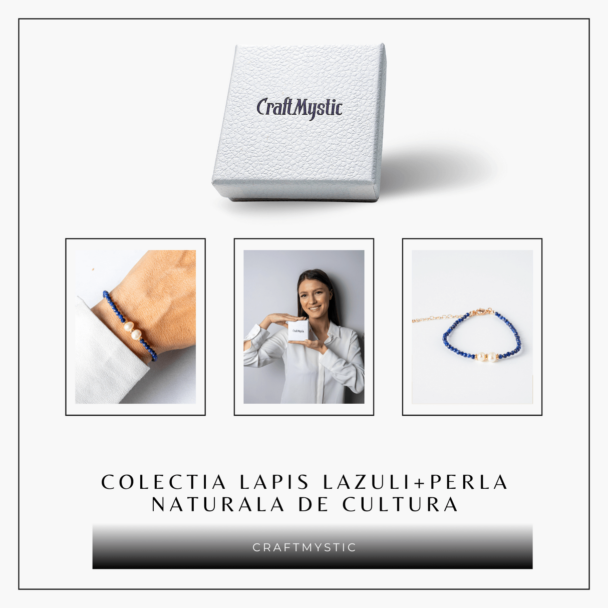 Intelegere si Claritate - Bratara din Lapis Lazuli Fatetat si Perle Naturale de Cultura