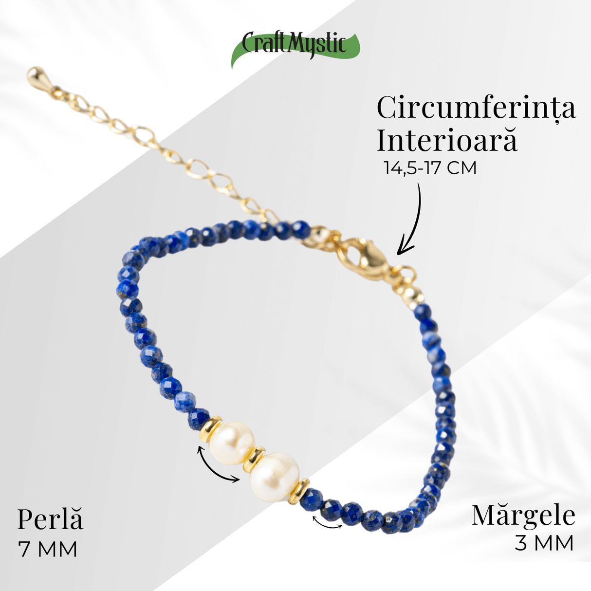 Intelegere si Claritate - Bratara din Lapis Lazuli Fatetat si Perle Naturale de Cultura
