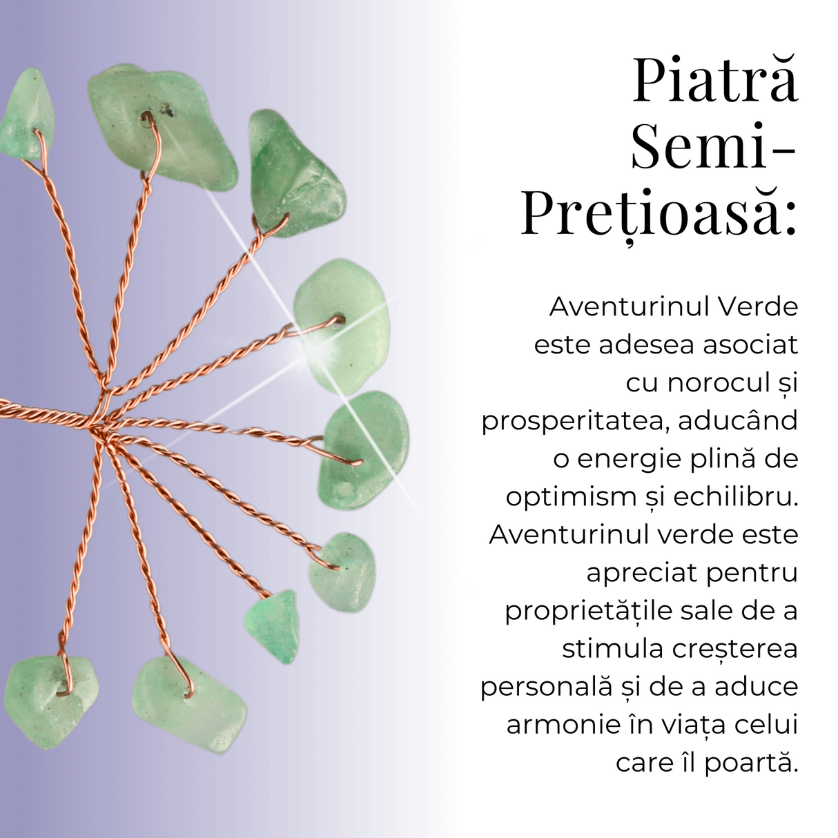 Ramurica Creativa DIY cu Pietre Naturale de Aventurin Verde (9 Pietricele)