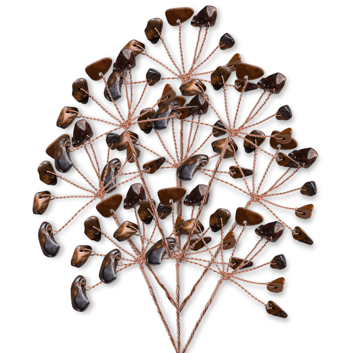 Ramurica Decorativa DIY cu Pietre Naturale Ochi de Tigru (9 Pietricele)