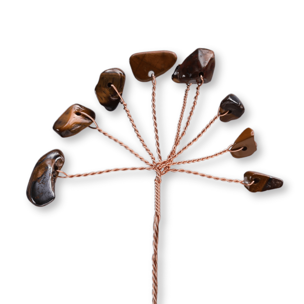 Ramurica Decorativa DIY cu Pietre Naturale Ochi de Tigru (9 Pietricele)