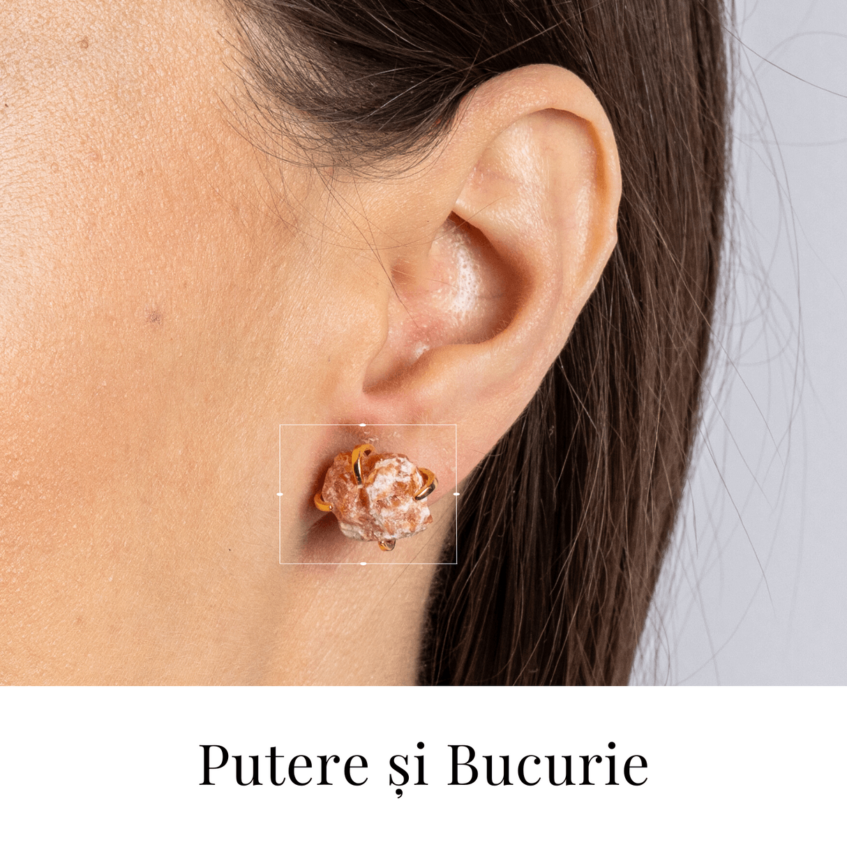 Putere si Bucurie - Cercei cu Reflexe Aurii si Inchidere cu Tija