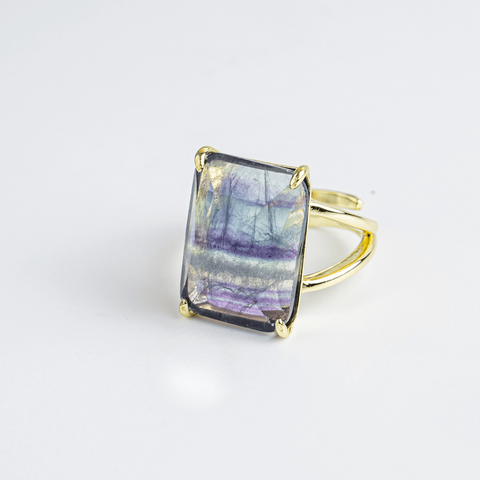 Clarity and Protection - Natural Fluorite Ring and Mental Energy