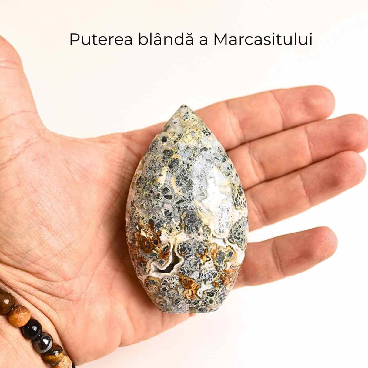 Gardianul calmului - Flacara din Marcasit Indonezian pentru Vindecare si Liniste Interioara 8-9 cm