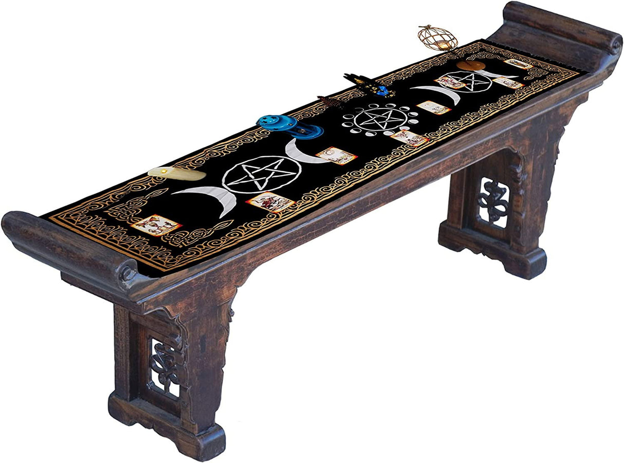 Patura pentru altar magic - Design Moon Phases With Triple Moon - Vrajitorie Tarot Wiccani Spiritualitate