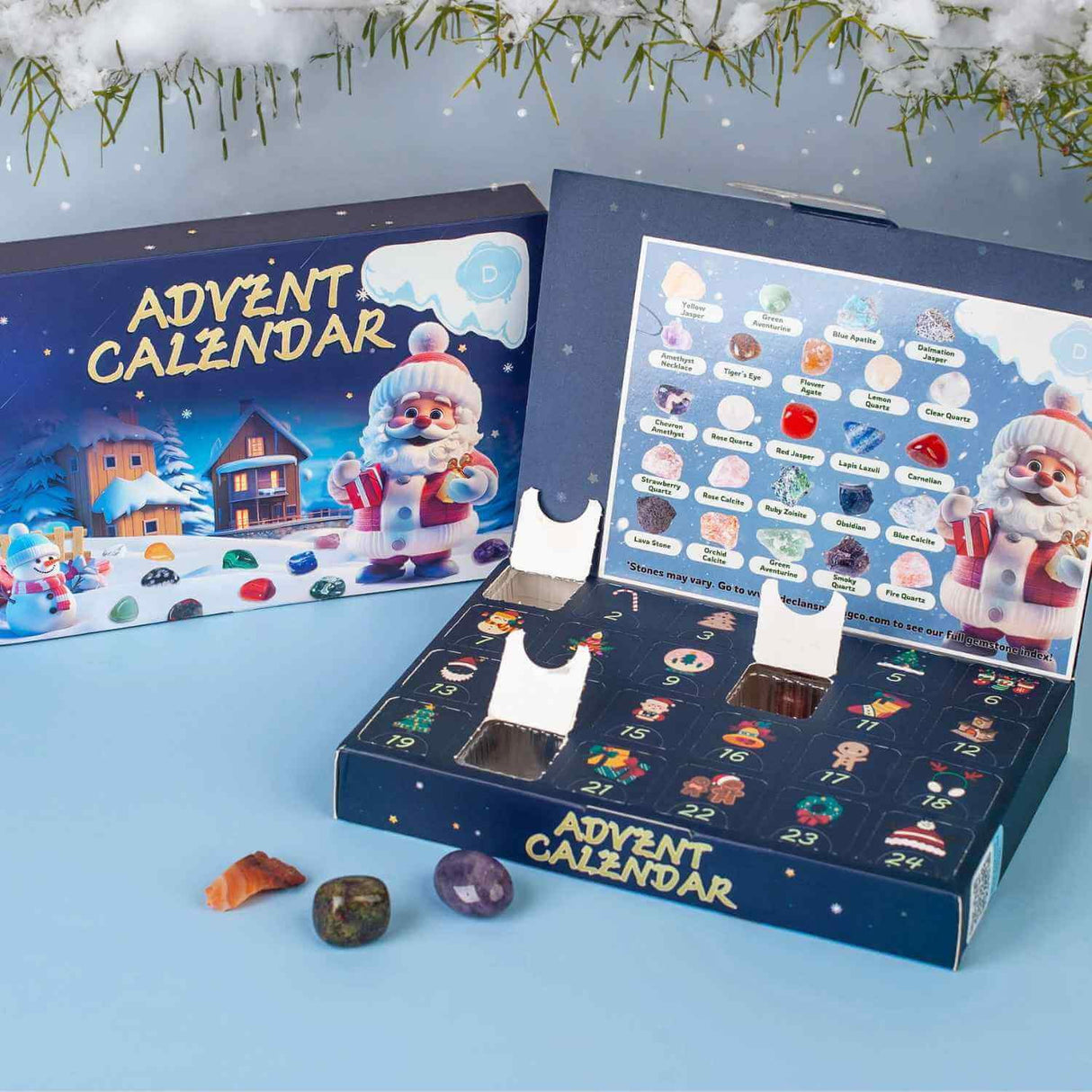 Calendar Advent cu Pietre Naturale - Bucurie si Magie de Craciun