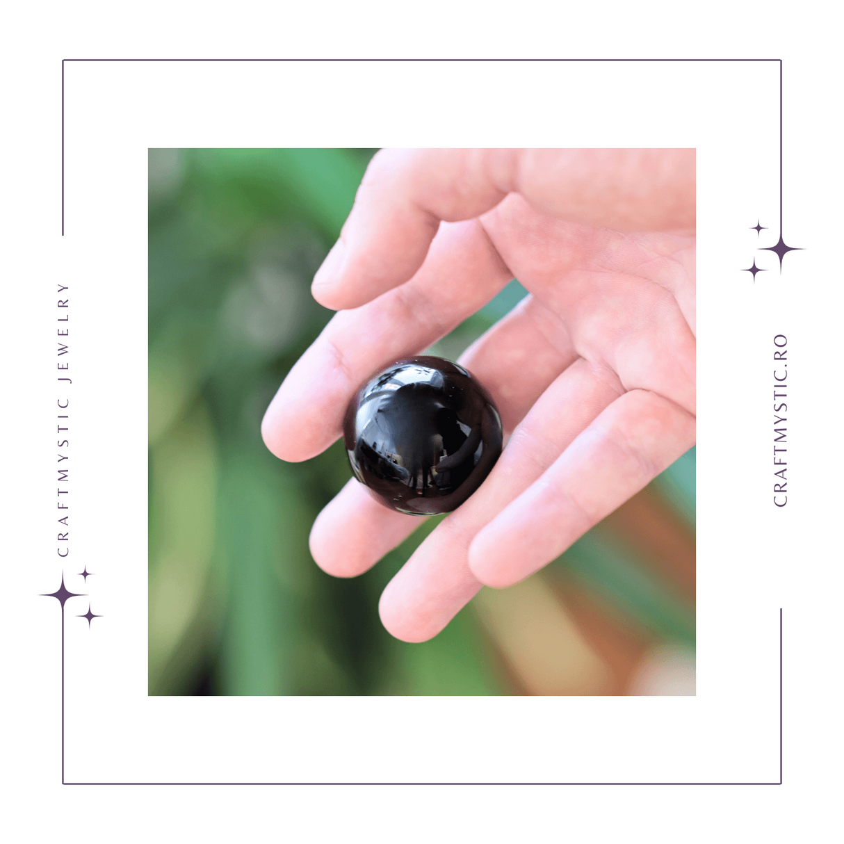 Sfera din Obsidian Natural, 1 buc, 30-35 mm - Ideala pentru Cadouri si Decoratiuni, Piatra Semipretioasa