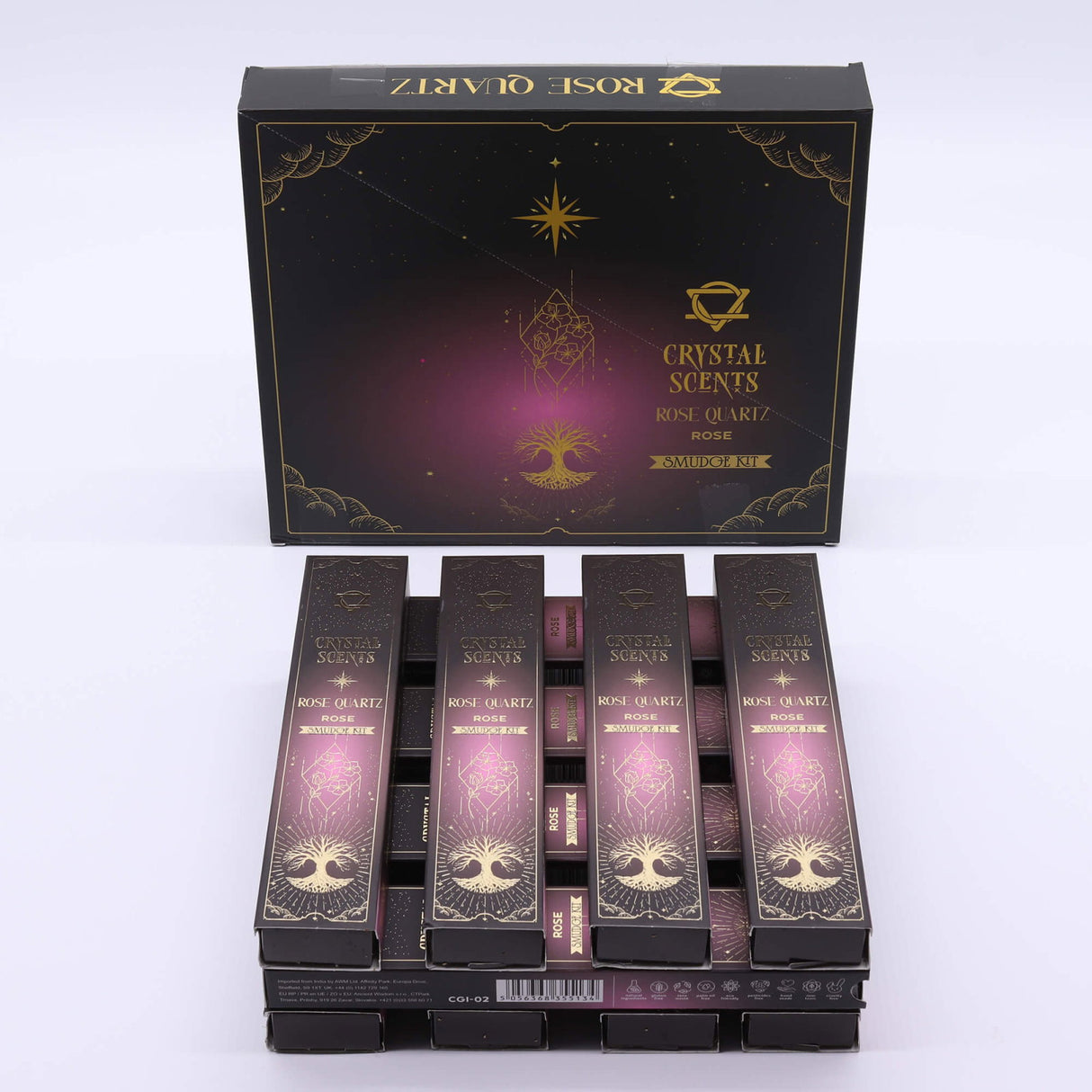 Set Smudge cu Cuart Roz si Aroma de Trandafir – Ritual de Curatare Energetica si Echilibru Emotional