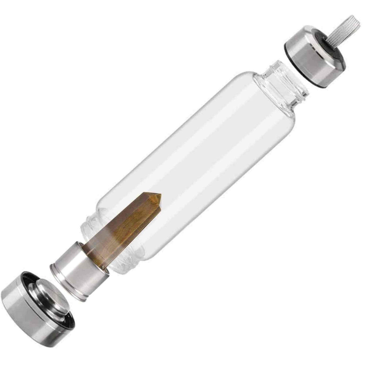 Sticla de apa cu varf de cristal Ochi de tigru – Perfect pentru meditatie - Cadouri speciale pentru femei barbati prieteni