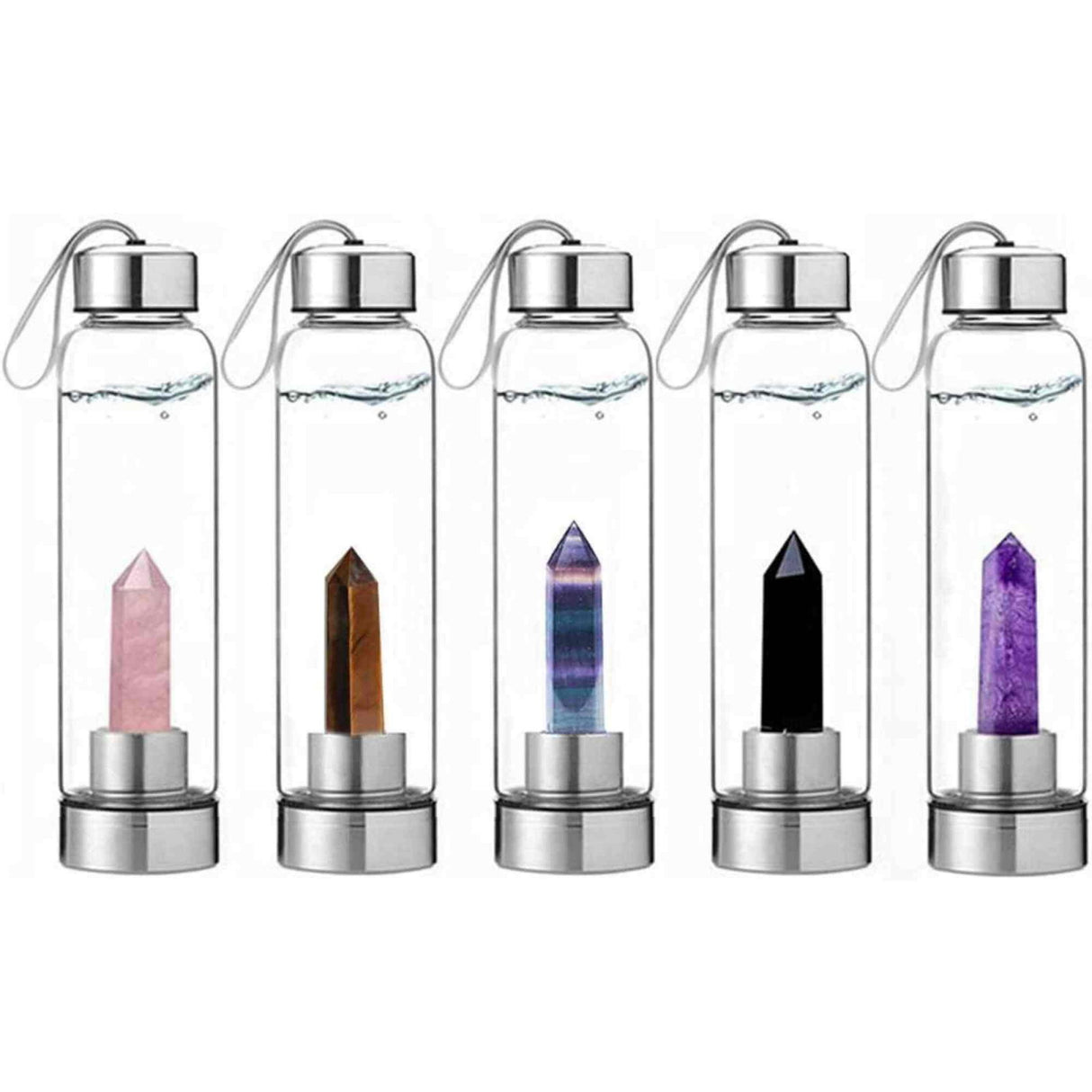Sticla de apa cu varf de cristal Lapiz Lazuli – Perfect pentru meditatie - Cadouri speciale pentru femei barbati prieteni