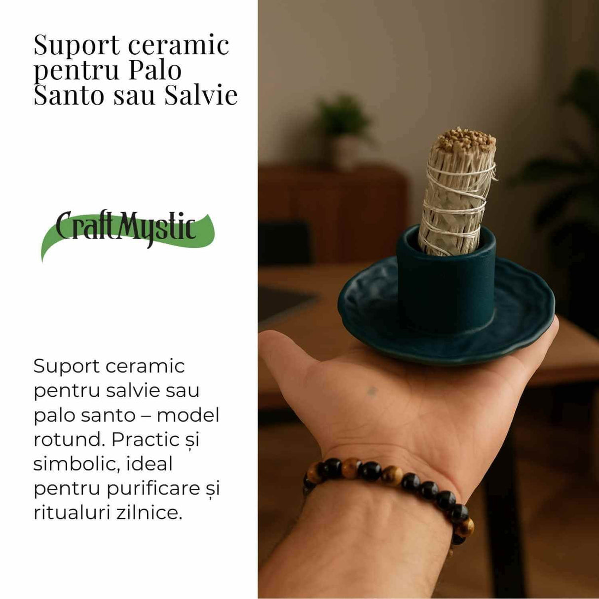 Suport Ceramica pentru Ritualuri de Purificare si Aromaterapie - Model Stabil si Termorezistent
