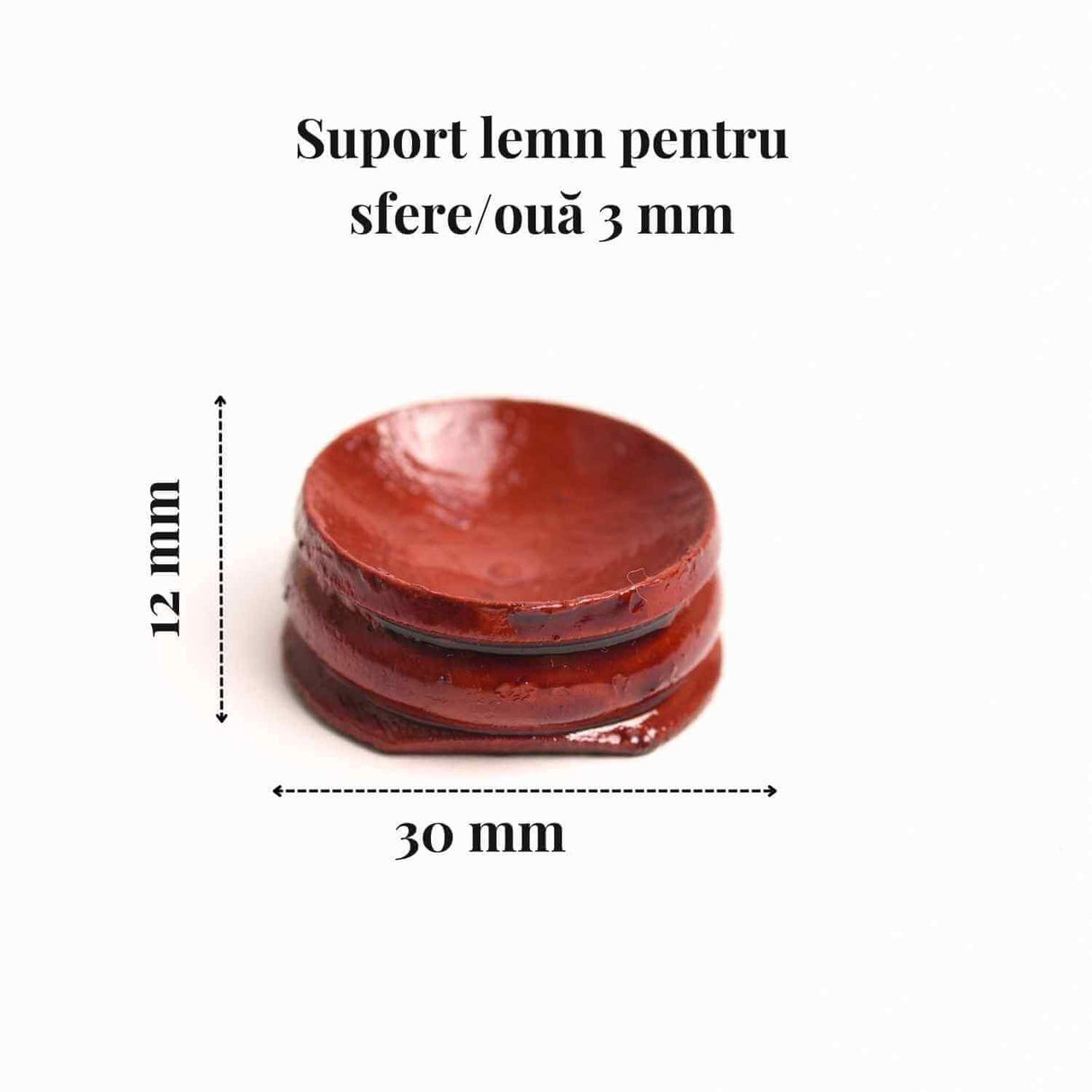 Suport lemn rotativ pentru sfere, oua si obiecte sferice 4-6 cm - Expunere eleganta si rotativa