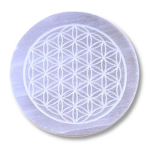 Natural Selenite Plate for Cleansing and Charging Crystals - Pure Energy