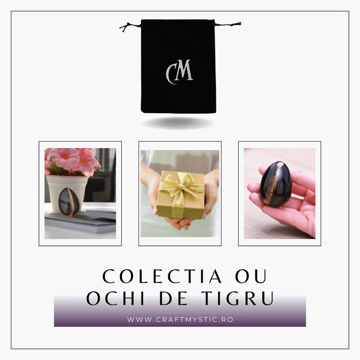 Ou Handmade de 50mm din Piatra Naturala de Ochi de Tigru