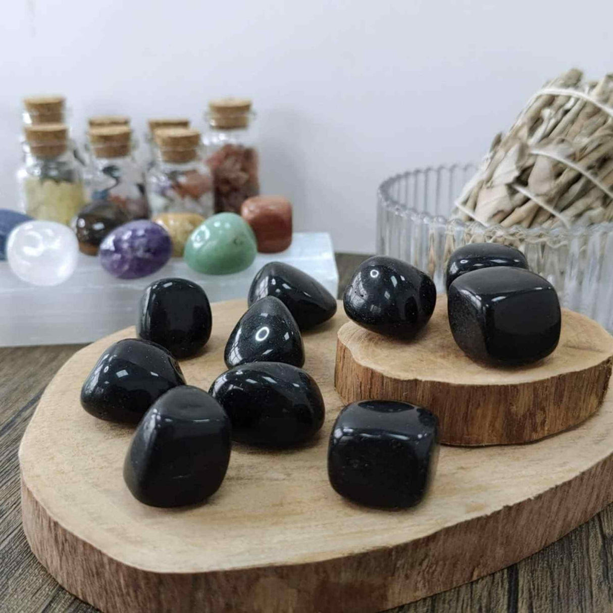 Piatra din Obsidian Negru Polisat (Rulat) 3-4 cm Ideale pentru Reiki si Vindecare Energetica