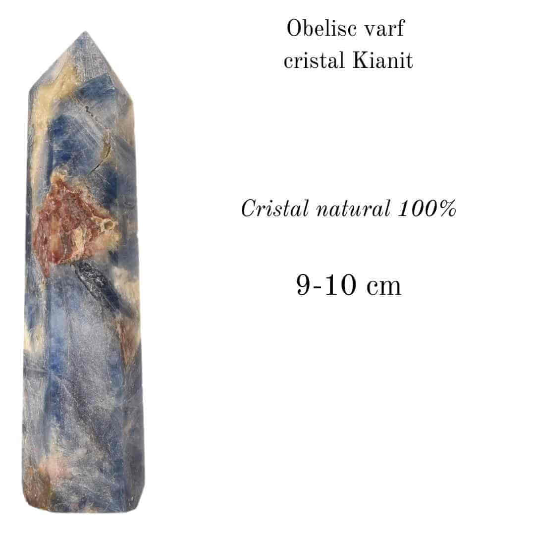 Turn cristal natural Kianit albastru 9 -10 cm - Punct Energetic pentru Meditatie si Alinierea Chakrelor