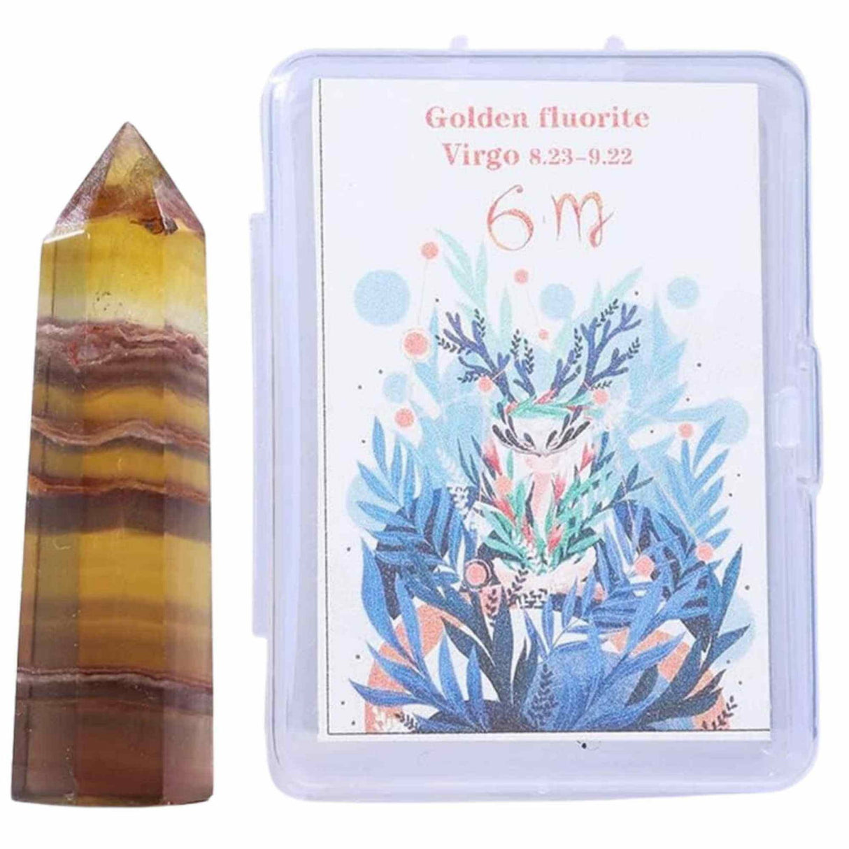 Varf de Cristal 6 cm pentru cele 12 zodii - Pietre semipretioase specifice zodiei Berbec- Un cadou deosebit