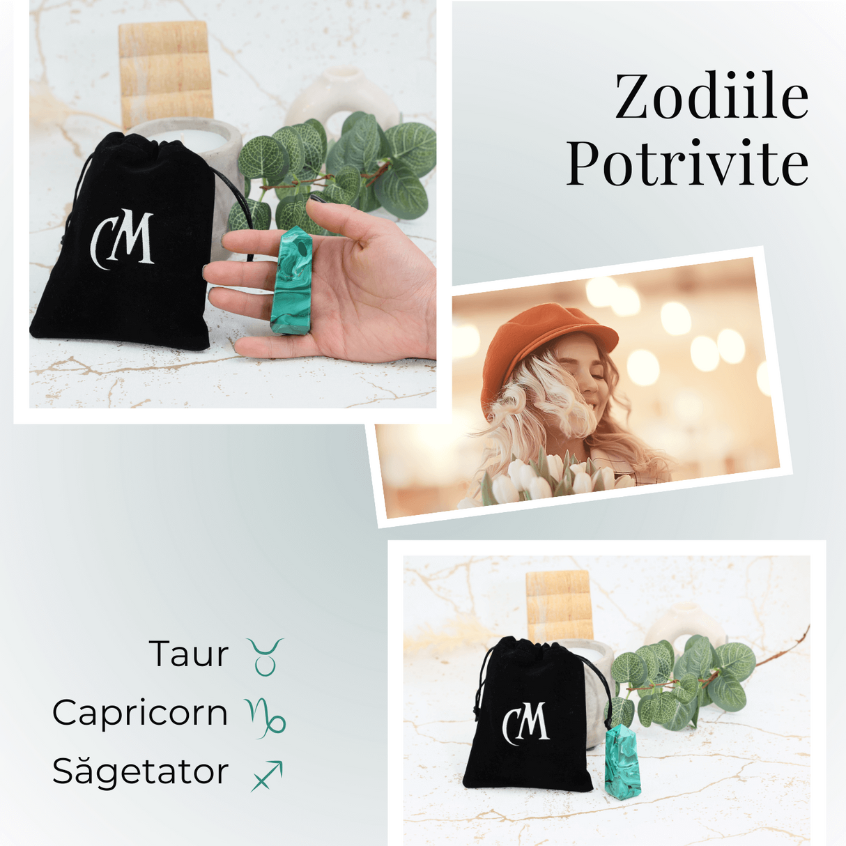 Turnulet 4 fete din Malachit H = 6-7 cm latime 2-2.5 cm 85-100 gr - Concentrare Energetica si Protectie