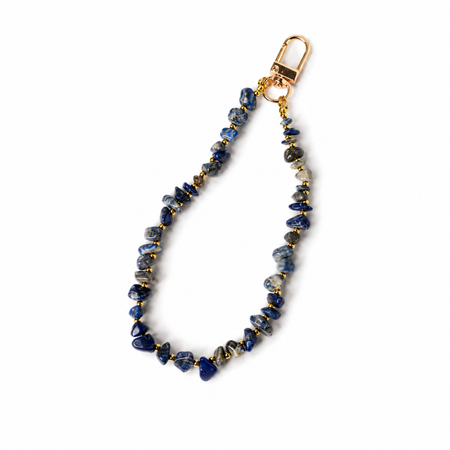 Charm cu Lapis Lazuli natural pentru telefon, geantă și chei