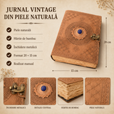 Hârtie de bumbac galbenă, aspect vintage, în jurnalul din piele